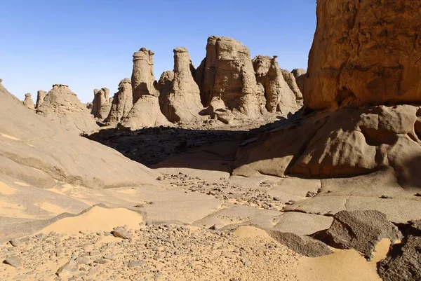 Formación Rocosa Ghessour Tassili Hoggar Wilaya Tamanrasset Argelia Sahara África —  Fotos de Stock