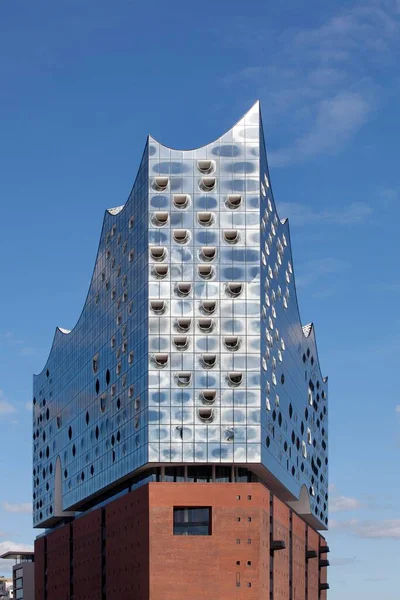 Glass Facade Elbe Philharmonic Hall Hamburg Germany Europe — стокове фото