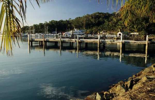 Porto Ilha Hamilton Ilhas Whitsunday Grande Barreira Corais Queensland — Fotografia de Stock