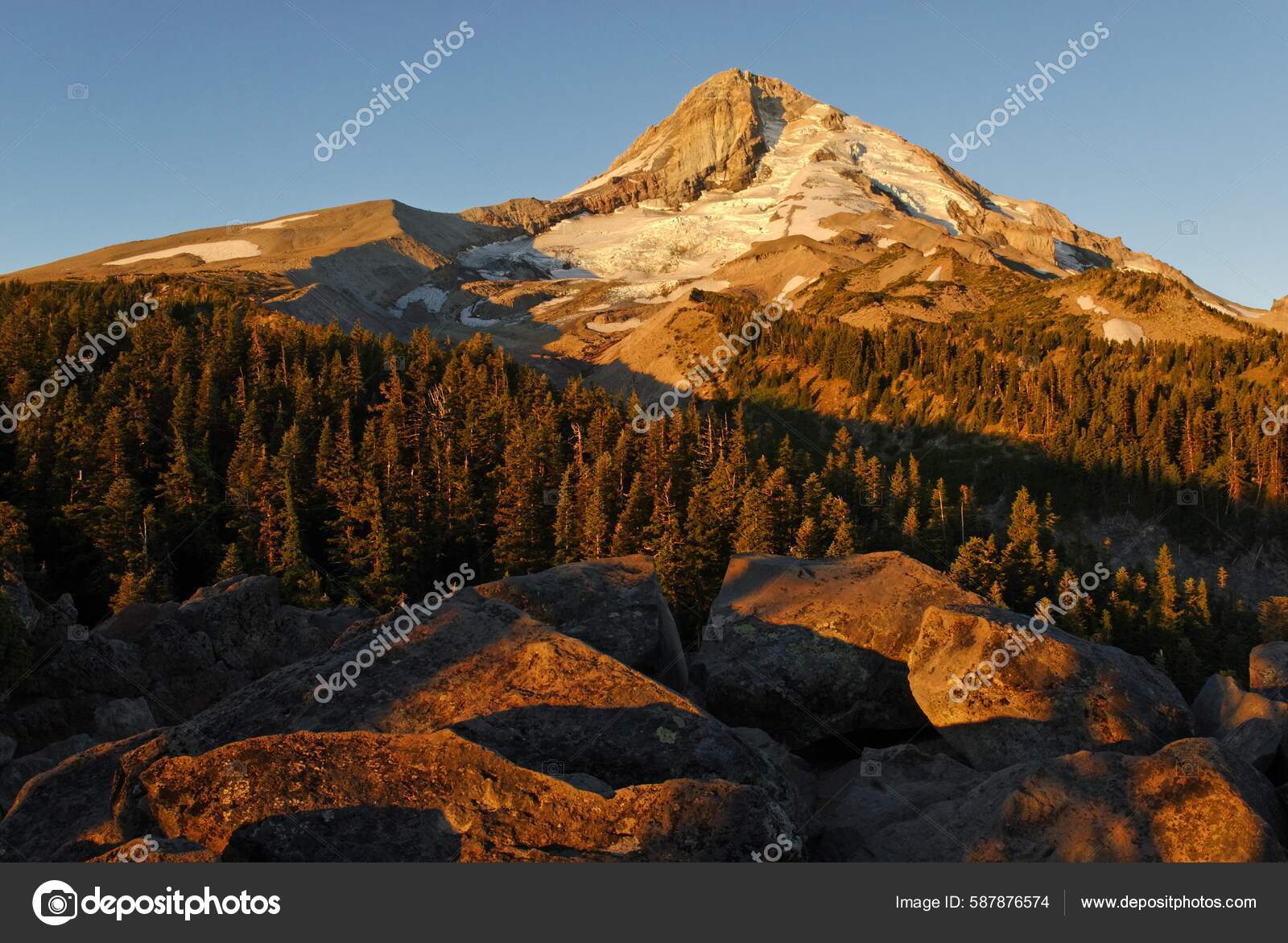 Mount Hood Volcano Eastern Flank Cascade Range Oregon Usa North Stock
