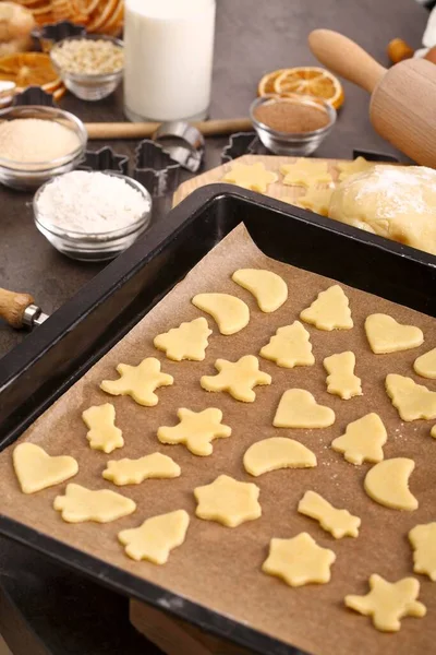 Baking Cookies Baking Tray Baking Utensils — Foto de Stock
