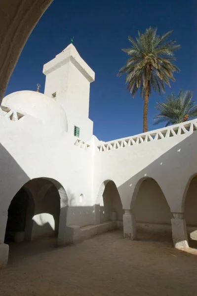 Bílá Mešita Historickém Centru Ghadames Ghadamis — Stock fotografie