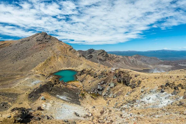 Laghi Smeraldo Cratere Paesaggio Vulcanico Tongariro Alpine Crossing Parco Nazionale — Foto Stock
