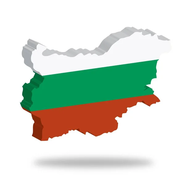 Περίγραμμα Και Σημαία Της Βουλγαρίας Αιωρείται — Φωτογραφία Αρχείου