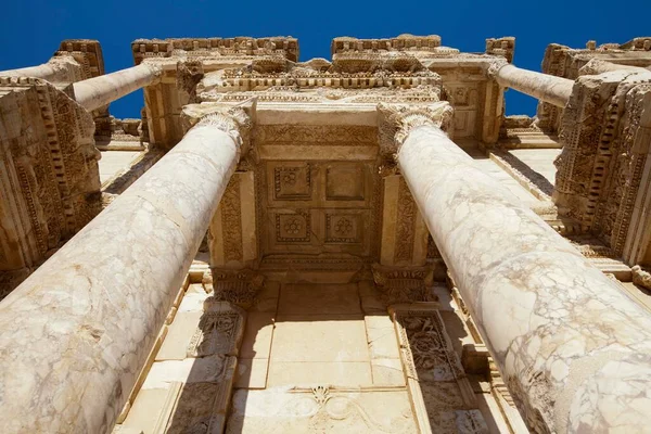 Celsus Könyvtár Egy Ősi Épület Ephesus Izmir Törökország Ázsia — Stock Fotó