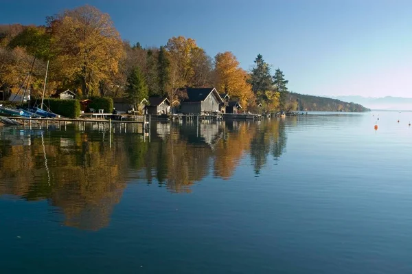 Ammerland Starnberg Gölü Bavyera Almanya Avrupa Daki Balıkçı Kulübeleri — Stok fotoğraf