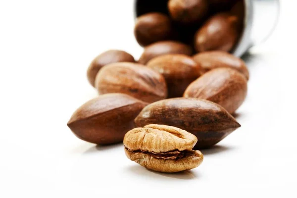 Pecans Nuts Close View — Stockfoto