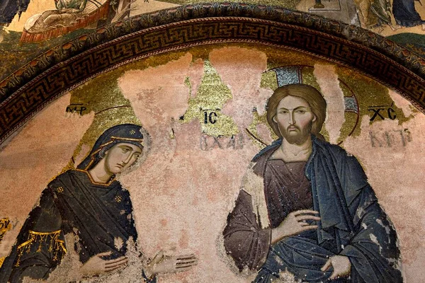 Deesis Mosaic Chora Kariye Church Istanbul Turkey Asia — Stok fotoğraf