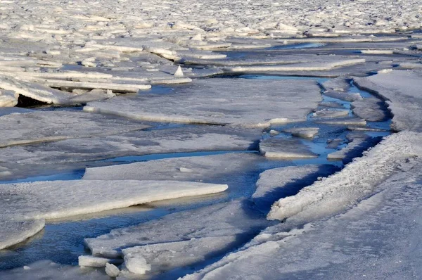 Ice Floes Baltic Sea Stein Probstei Ploen District Schleswig Holstein — Stok fotoğraf