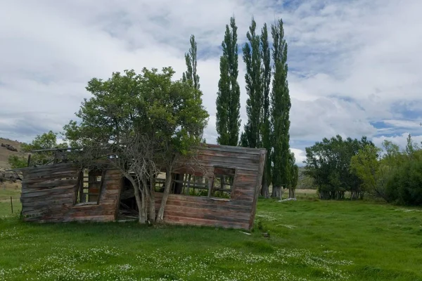 Abandoned Wooden House Meadow Patearoa South Island New Zealand Oceania — Foto de Stock
