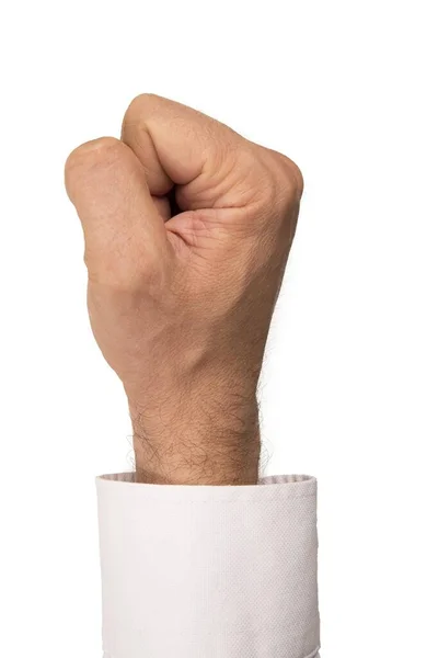 Man Hand Fisting White Background — 图库照片