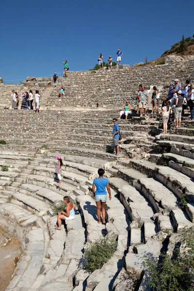 People Visit Odeion City Ephesus Odeion Ancient Building Ephesus Izmir — Stock Photo, Image