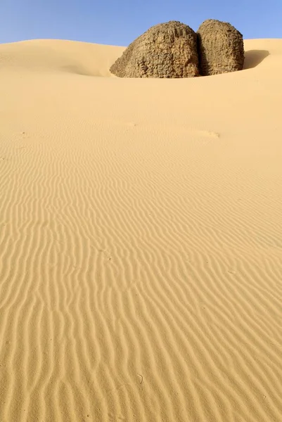 Формирование Скал Песчаная Дюна Тин Акачакер Тассили Хоггар Вилайя Таманрассет — стоковое фото