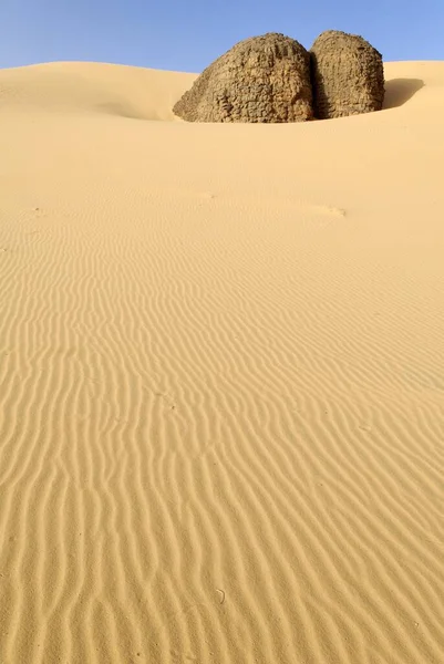 Rock Formation Sand Dune Tin Akachaker Tassili Hoggar Wilaya Tamanrasset — Zdjęcie stockowe