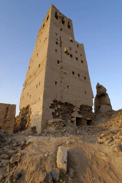 Abandoned Loam Adobe House Historic Town Centre Marib Yemen Arabian — Φωτογραφία Αρχείου