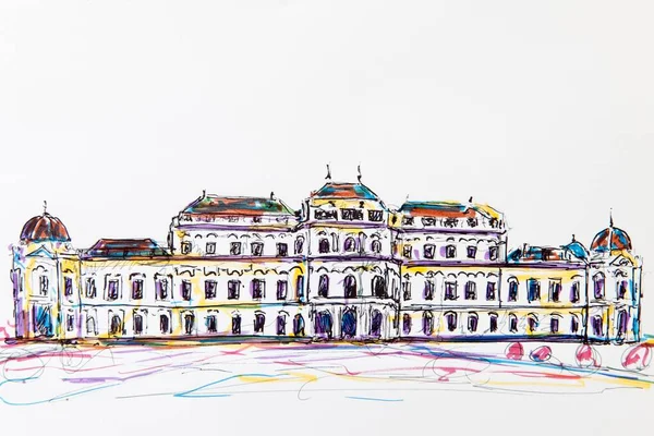 Belvedere Palace Viena Áustria Desenho Gerhard Kraus Kriftel Europa — Fotografia de Stock