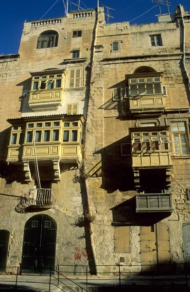 Historic Houses Victoria Gate Valletta Valletta Malta Europe — Stock Fotó