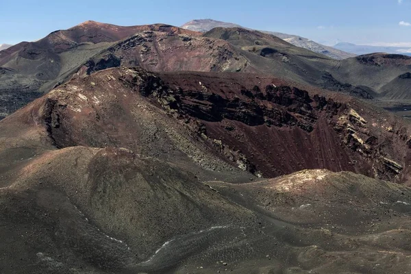 View Caldera Blanca Volcano Volcanic Landscape Timanfaya National Park Fire — Fotografia de Stock