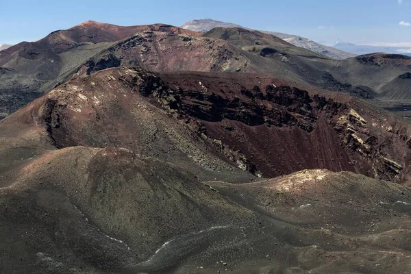 View Caldera Blanca Volcano Volcanic Landscape Timanfaya National Park Fire — Zdjęcie stockowe