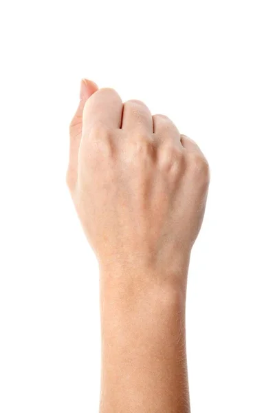 Man Hand Fisting View White Background — 图库照片