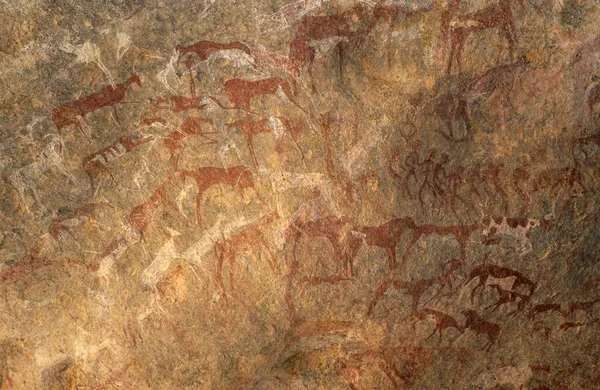 Prehistoric Rock Paintings Jebel Uweinat Jabal Awaynat — Stock Photo, Image