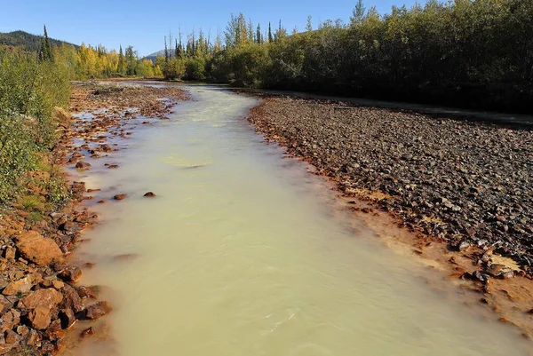 Mineralne Błoto Mineral Creek Dempster Highway Yukon Territory Kanada Ameryka — Zdjęcie stockowe