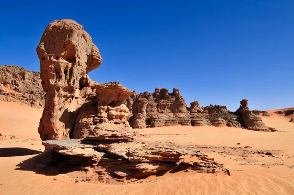Sandstone Rock Formation Tin Merzouga Tadrart Tassili Ajjer National Park — Stockfoto