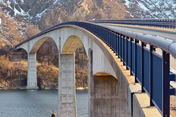 Betonbrücke Über Den Raftsund Blick Von Der Insel Austvgy Auf — Stockfoto