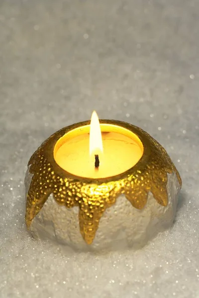 Burning Candle Close — Stock Photo, Image