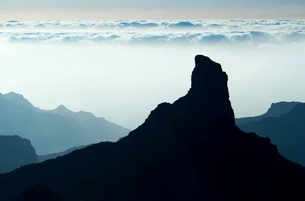 Evening Mood View Mirador Degollada Becerra Roque Bentayga Gran Canaria — Stock fotografie