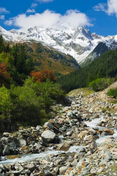 Alpejska Sceneria Dolinie Stubai Tyrol Austria Europa — Zdjęcie stockowe