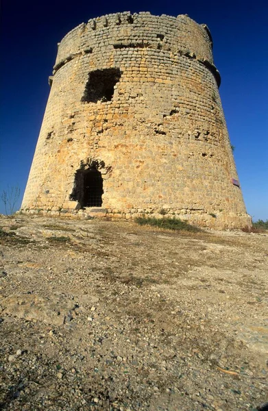 Torre Relógio Histórico Torre Sal Rossa Ibiza Espanha Europa — Fotografia de Stock