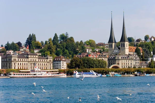 Catedral San Leodegar Lago Lucerna Suiza Europa —  Fotos de Stock