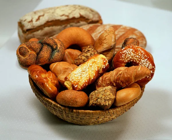 Basket Several Kinds Bread Austria Europe — Photo