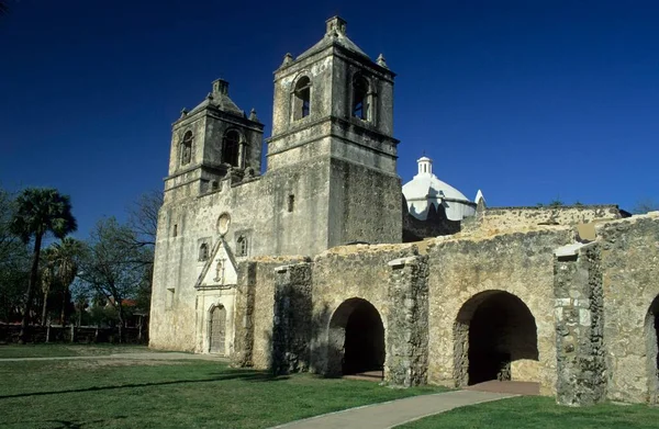 Spanisch Missionchurch Mission Conception 1731 San Antonio Texas Usa North —  Fotos de Stock