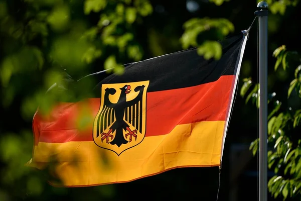 Deutsche Flagge Mit Bundesadler Deutschland Europa — Stockfoto