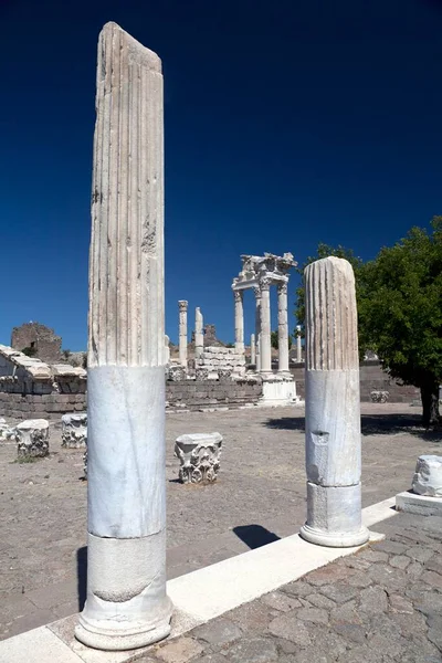 Tempio Traiano Bergama Smirne Turchia Asia — Foto Stock