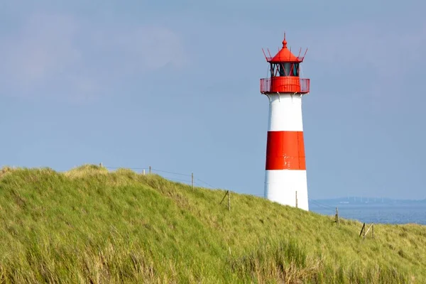 Lighthouse List Ost Sylt Peninsula Ellenbogen Sylt North Frisia Schleswig — Stock Photo, Image