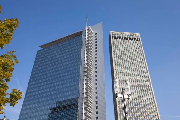 High Rise Buildings Messe Frankfurt Frankfurt Main Hesse Germany Europe — Fotografia de Stock