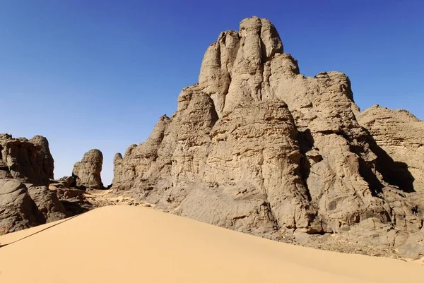 Rock Formation Ghessour Tassili Hoggar Wilaya Tamanrasset Algeria Sahara Africa — 스톡 사진