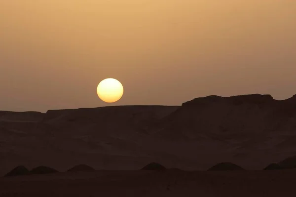 Sunset Desert Hills Front — Stock Photo, Image