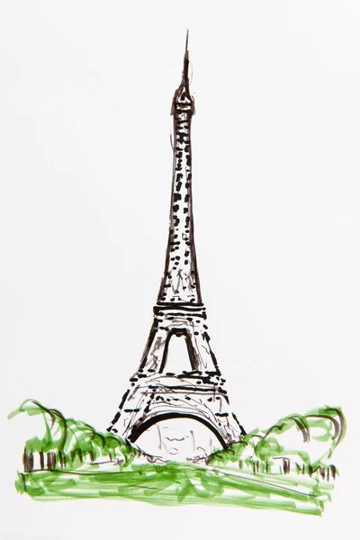 Эйфелева Башня Париж Франция Рисунок Герхарда Крауса Kriftel Европа — стоковое фото