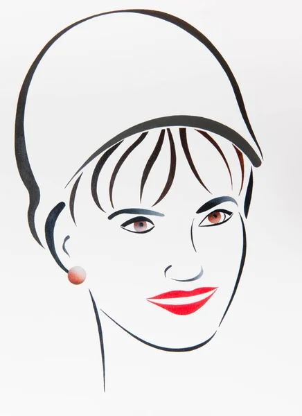 Face Portrait Woman Drawing Gerhard Kraus Kriftel Germany Europe — Stockfoto