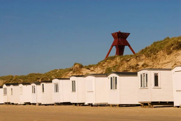 Typical Huts Beach Blokhus Loekken Jutland Denmark Europe — Stock Photo, Image