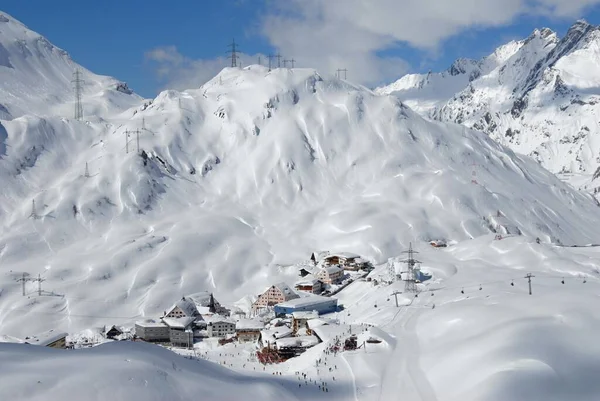 Christph Arlbergpass Bei Anton Ist Die Wiege Des Alpinen Skisports — Stockfoto