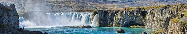 Waterfall Godafoss Laugar Fosshlli Iceland Europe —  Fotos de Stock