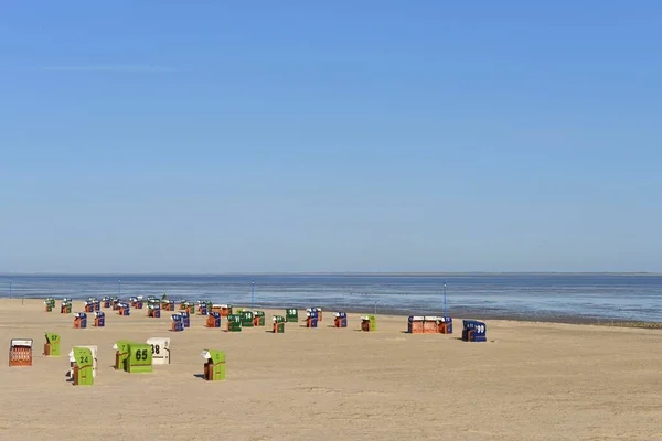 Beach Chairs Artificial Beach Neuharlingersiel Neuharlingersiel East Frisia Lower Saxony — Stock Photo, Image