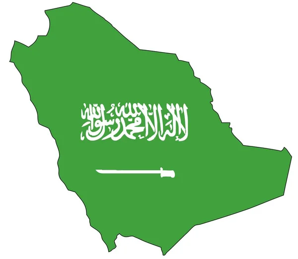 Saudi Arabia Flag Outline Asia — Stock Fotó