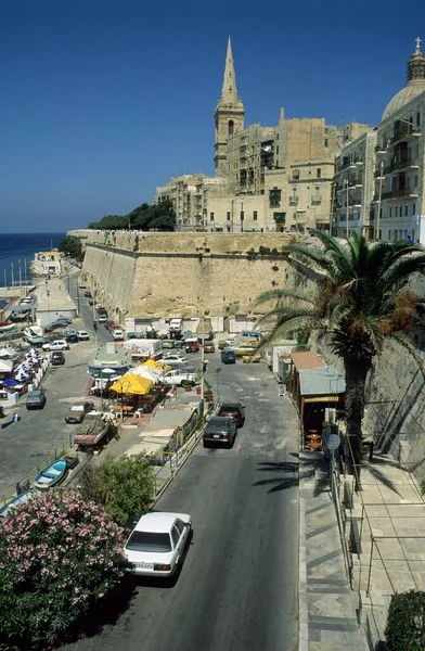 Vista Del Bastión San Salvatore Valeta Valeta Malta Europa — Foto de Stock