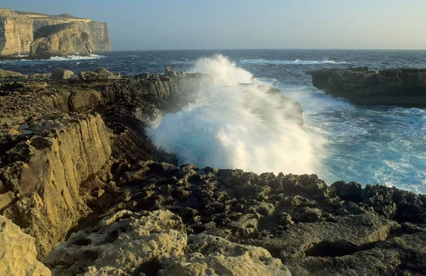 Rocky Coast Dwejra Bay Gozo Island Malta Europe — 图库照片